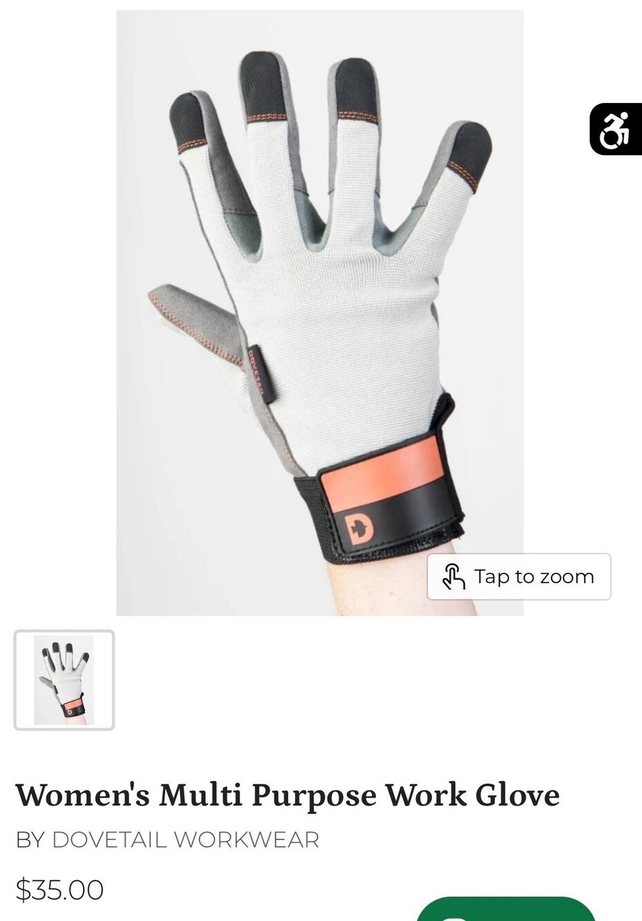 NWT Dovetail multi purpose work glove womens sz xs